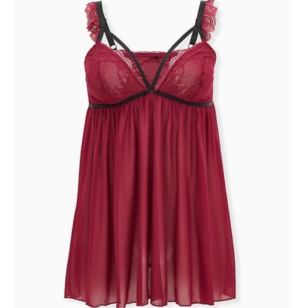 Torrid Strappy Lace & Mesh Babydoll Chemise - Picture 4 of 11
